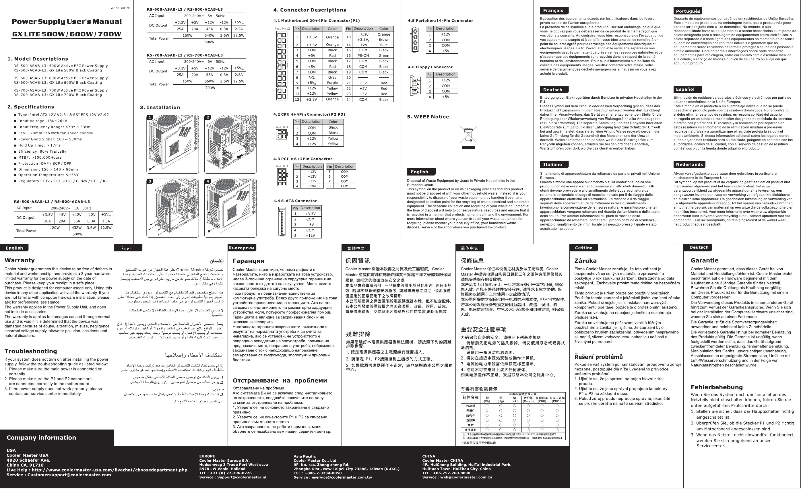 Página 1 del manual Manual de usuario Cooler Master GX-Lite