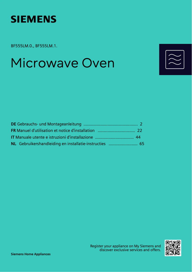 Image de la première page du manuel de l'appareil iQ500 BF555LMS0