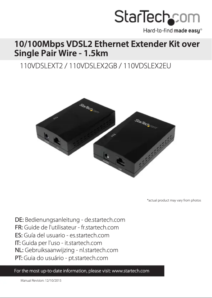 Image de la première page du manuel de l'appareil 110VDSLEX2EU