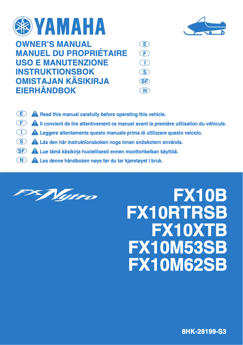 Page n°1 - Manuel utilisateur Yamaha FX Nytro (2012)