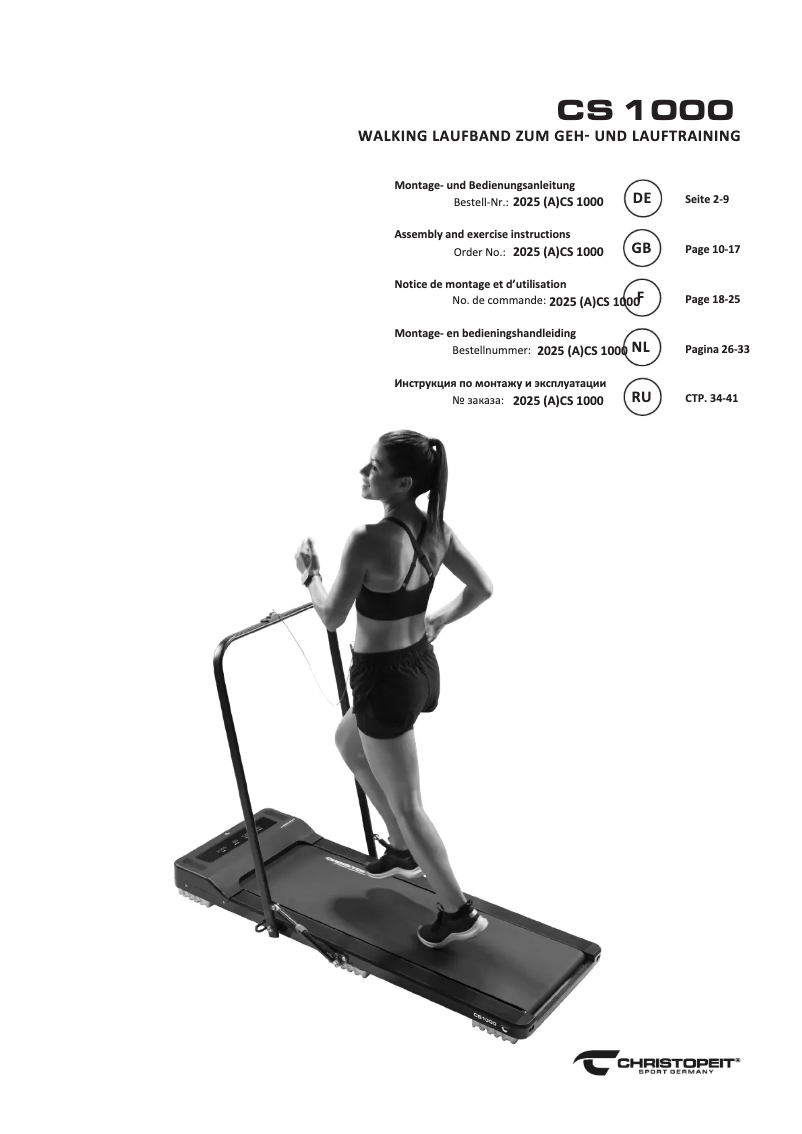 Page 1 de la notice Manuel utilisateur Christopeit CS 1000