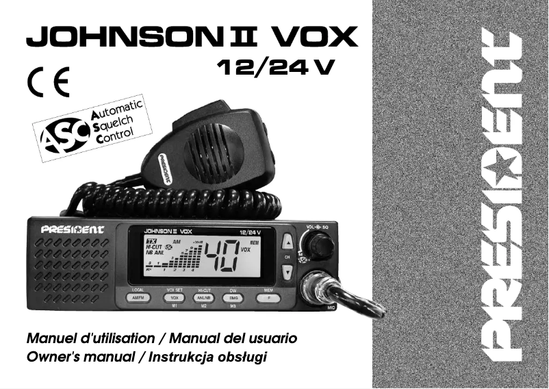 Image de la première page du manuel de l'appareil Johnson II VOX