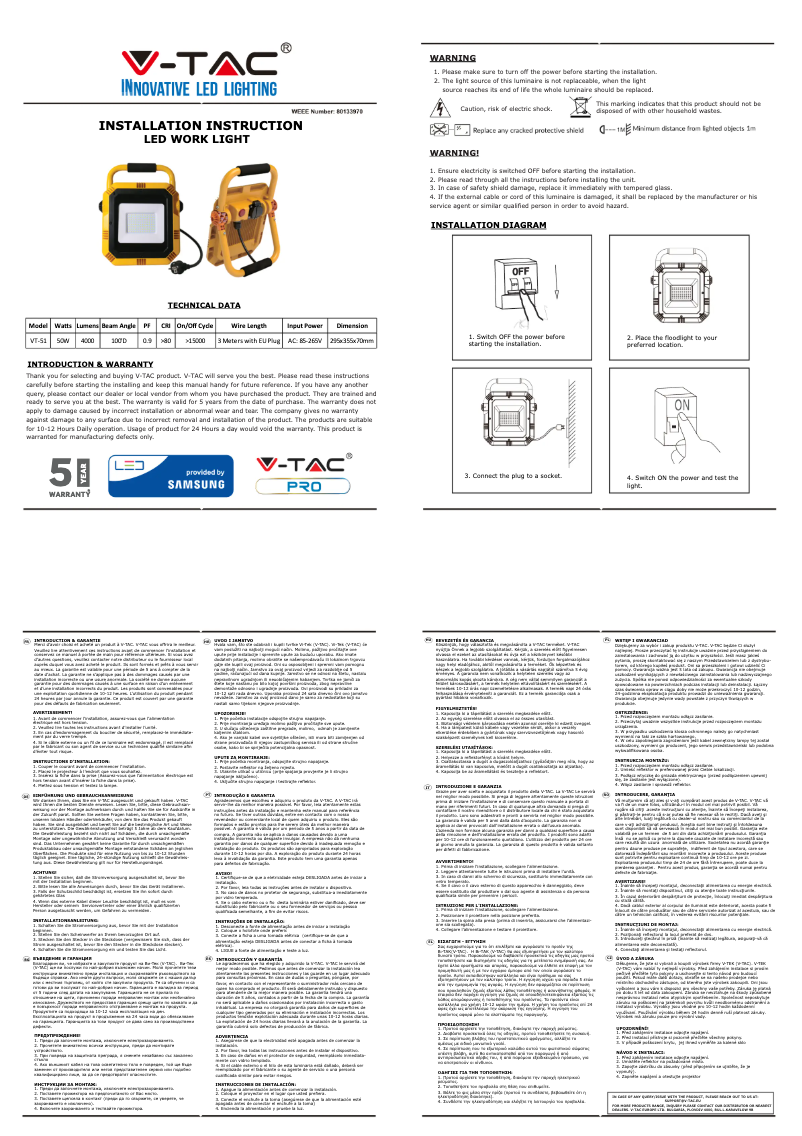 Page 1 of the manual User Manual V-TAC VT-51