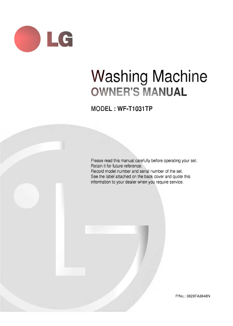 Página 1 del manual Manual de usuario LG WF-T1031TP