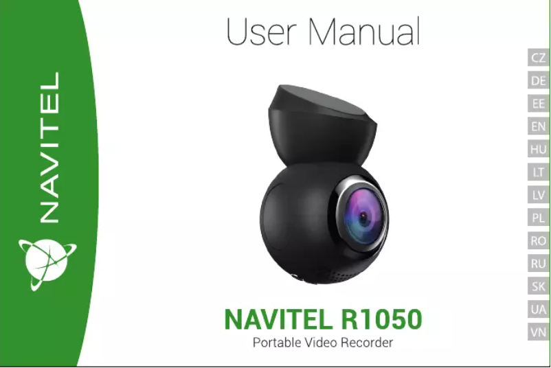 Page n°1 - Manuel utilisateur Navitel R1050