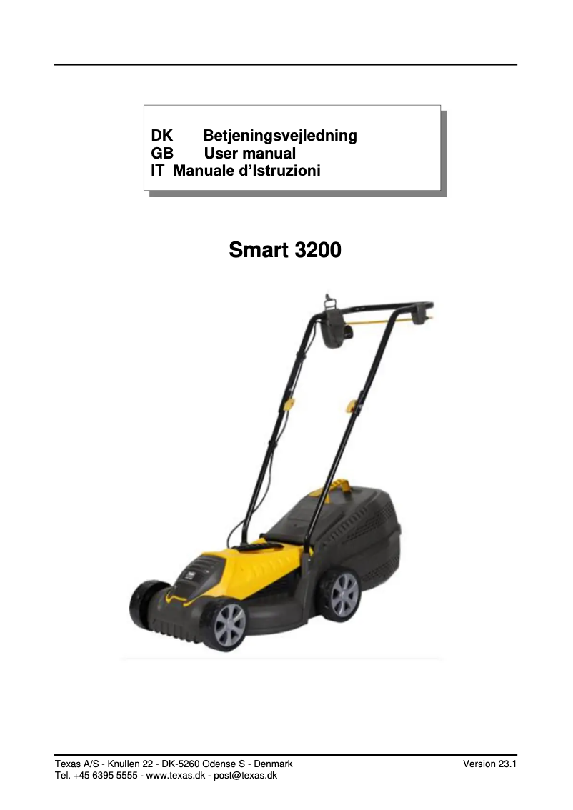 Page n°1 - Manuel utilisateur Texas Smart 3200