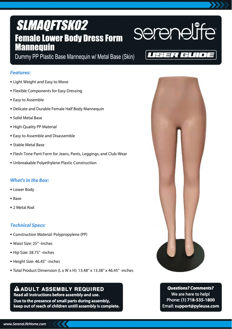Page 1 of the manual User Manual SereneLife SLMAQFTSK02