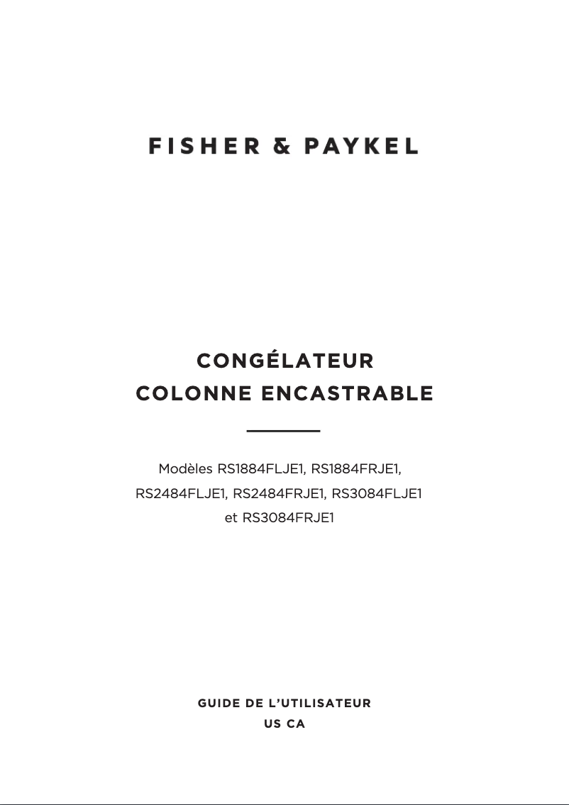 Image de la première page du manuel de l'appareil RS3084FLJE1