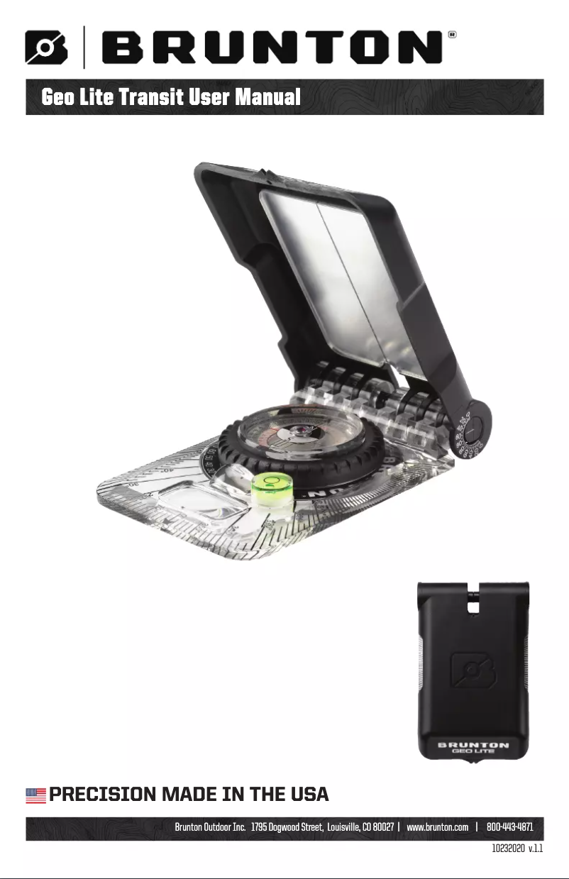 Page n°1 - Manuel utilisateur Brunton Geo Lite Transit