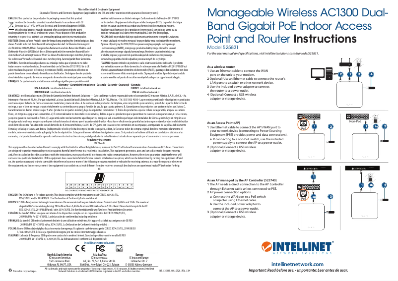 Page n°1 - Manuel utilisateur Intellinet 525831