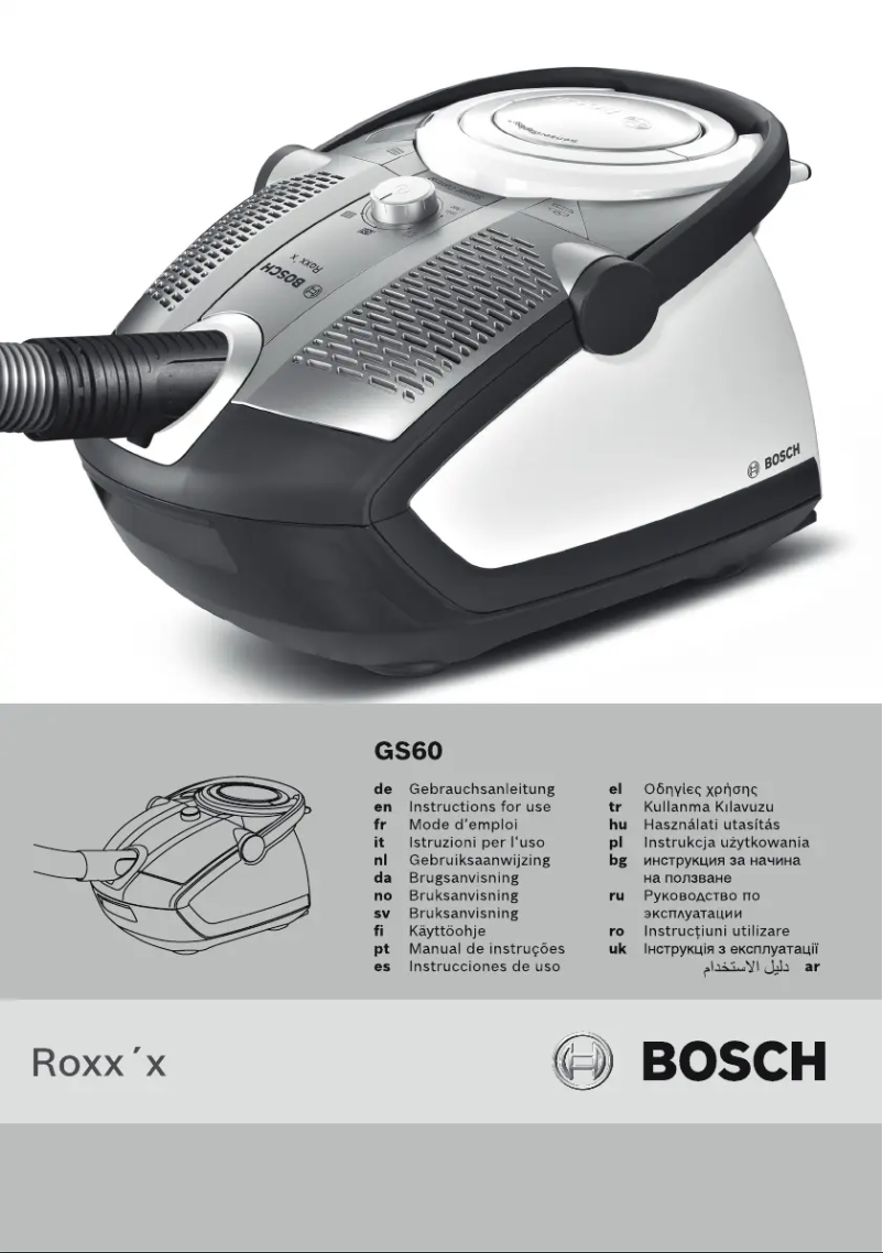 Page n°1 - Manuel utilisateur Bosch BGS 6PRO1