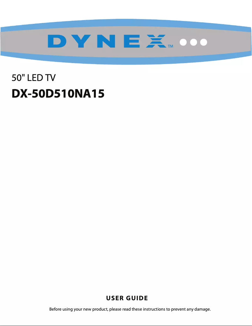 Page n°1 - Manuel utilisateur Dynex DX-50D510NA15