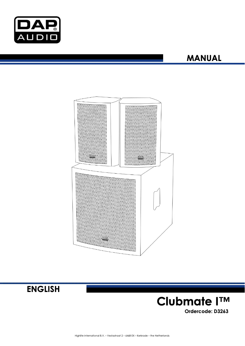 Page n°1 - Manuel utilisateur DAP-Audio Club Mate I