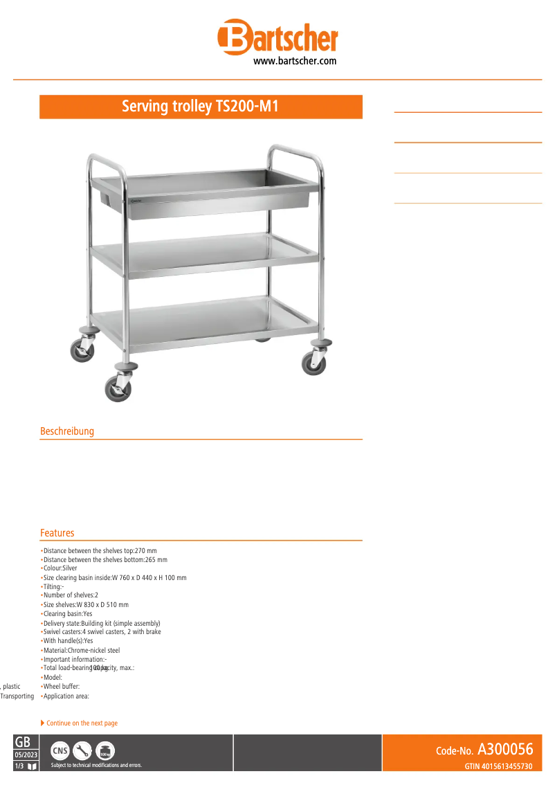 Image de la première page du manuel de l'appareil TS200-M1