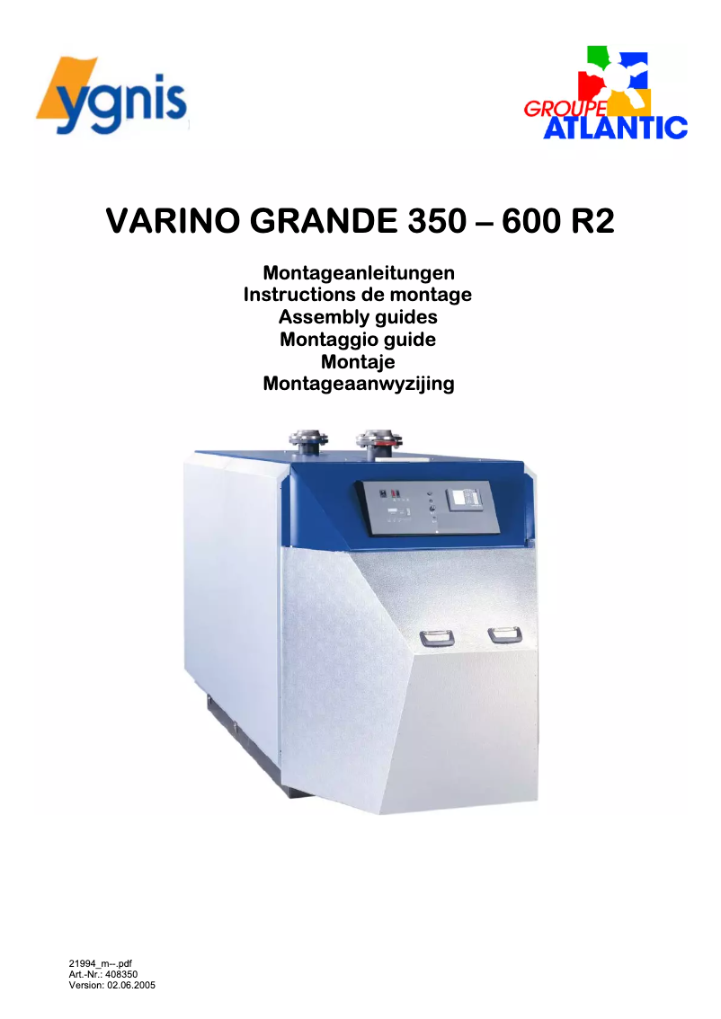 Image de la première page du manuel de l'appareil Varino GRANDE