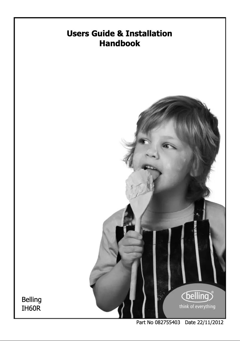 Page n°1 - Manuel utilisateur Belling IH60R