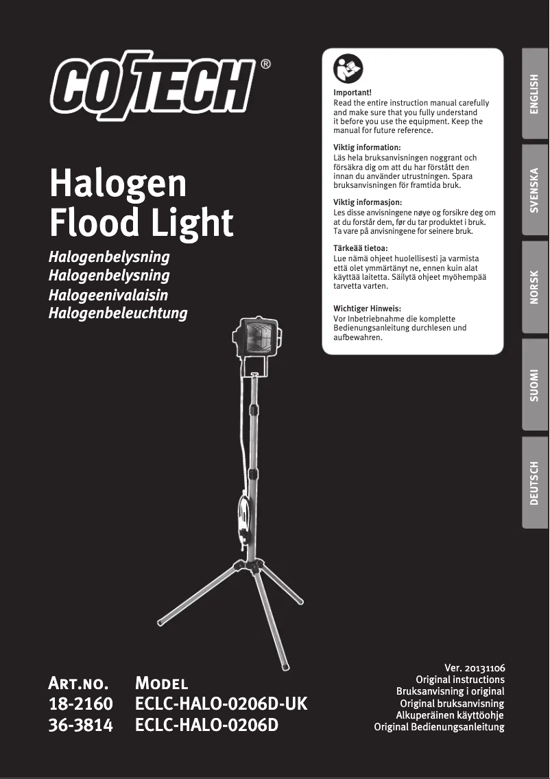 Page n°1 - Manuel utilisateur Cotech ECLC-HALO-0206D