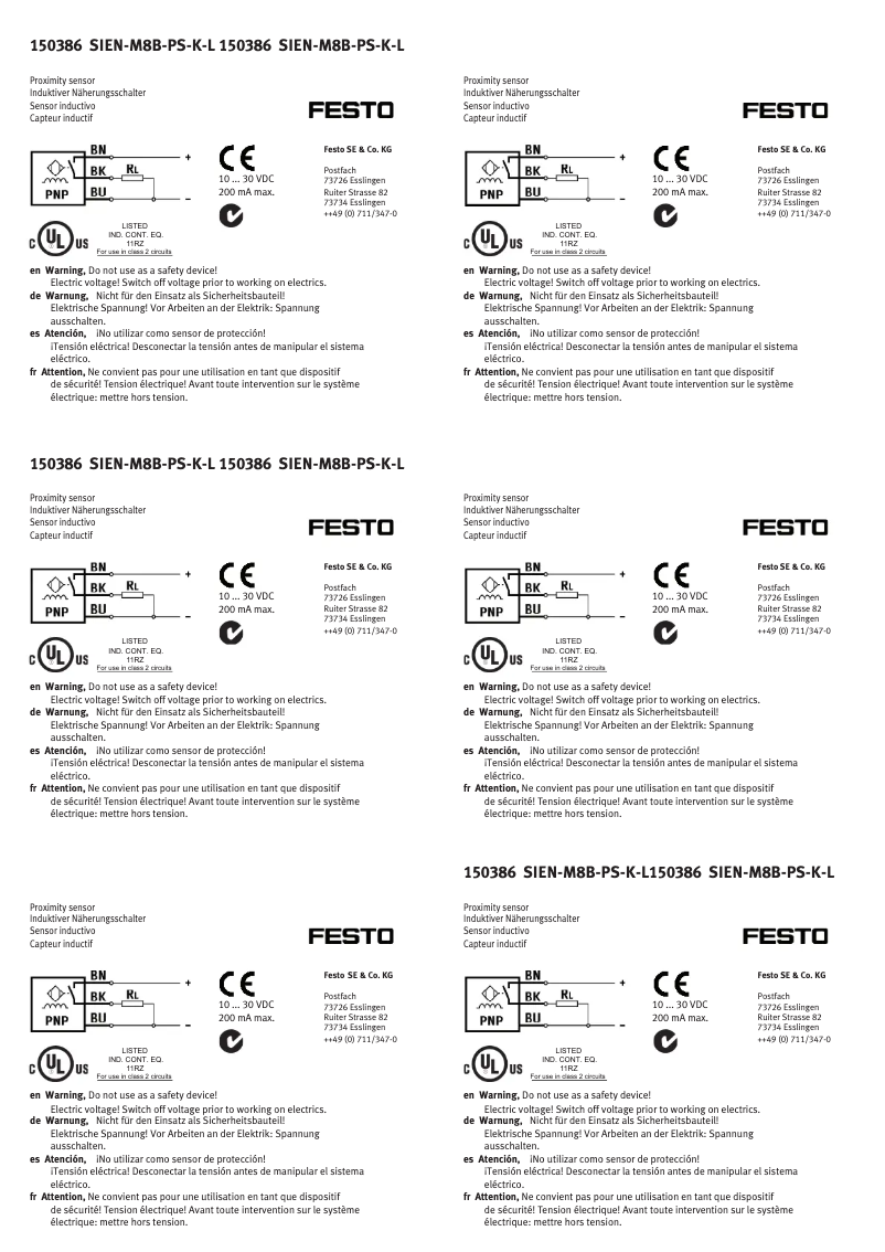Image de la première page du manuel de l'appareil SIEN-M8B-PS-K-L