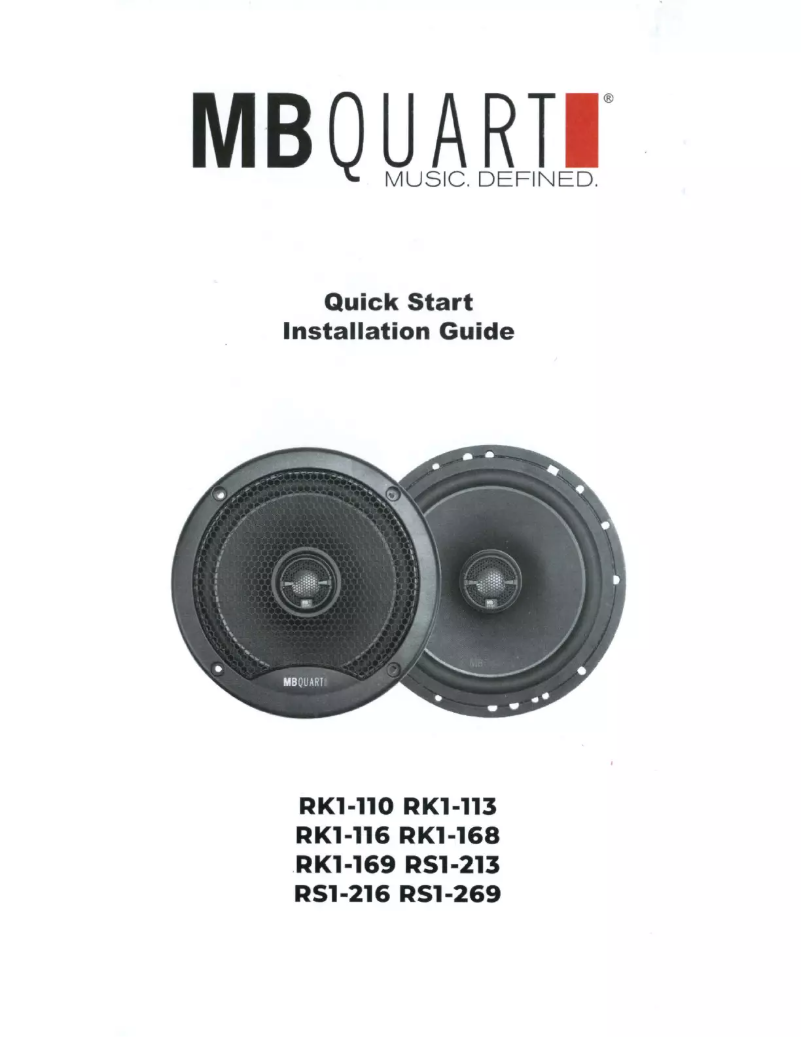 Page n°1 - Manuel utilisateur MB Quart RK1-113