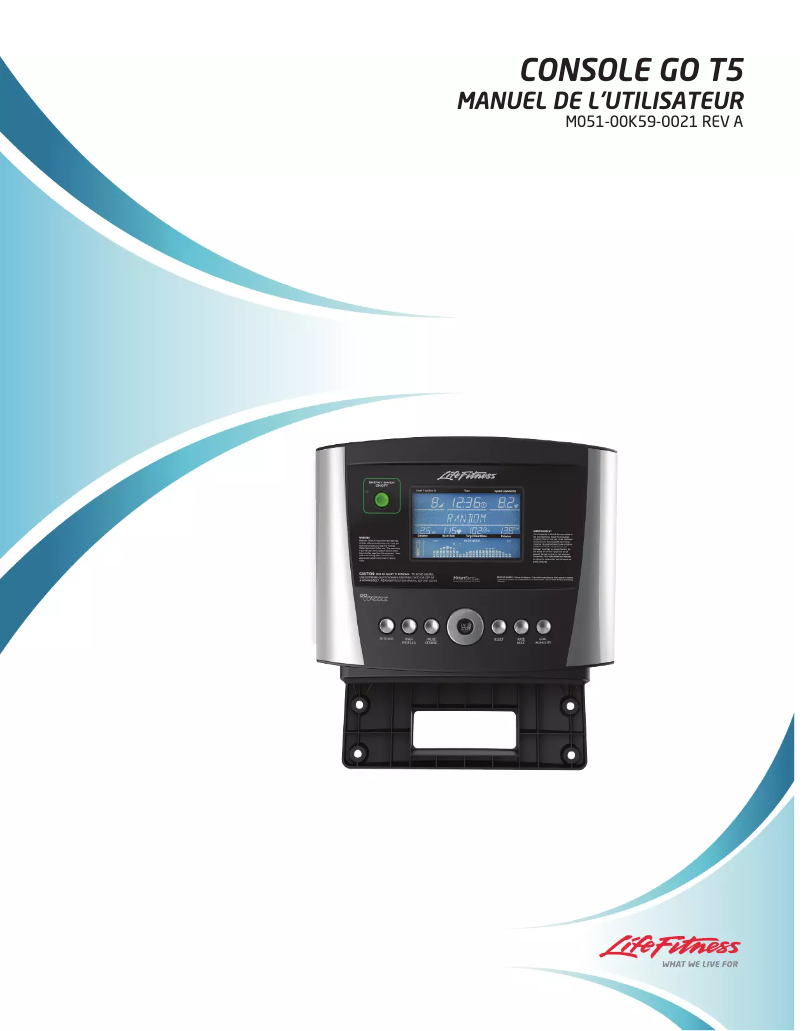 Page 1 de la notice Manuel utilisateur Life Fitness T5 Go