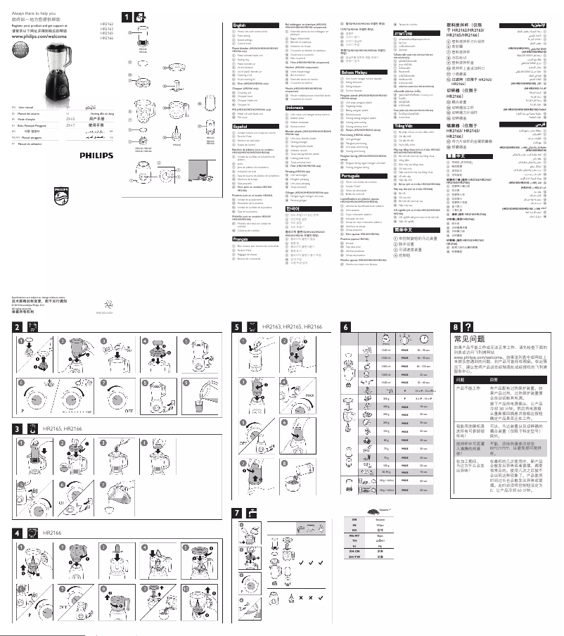 Image de la première page du manuel de l'appareil Viva Collection HR2165