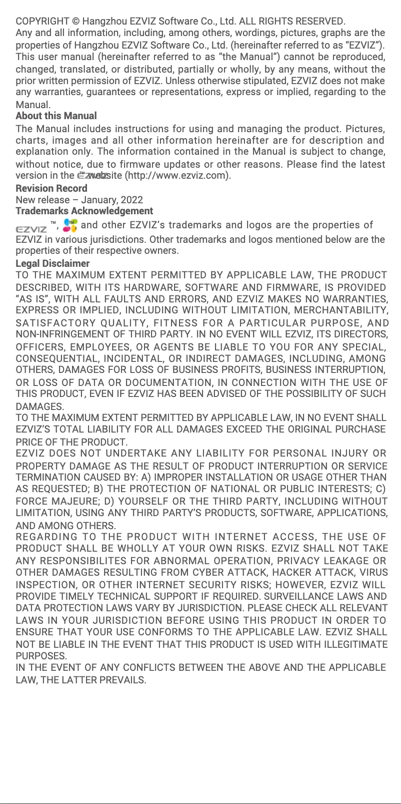 Page n°1 - Manuel utilisateur EZVIZ Home Sensor Kit