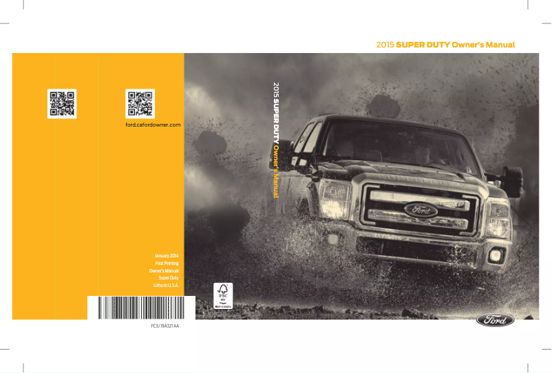 Page n°1 - Manuel utilisateur Ford F-550 (2015)