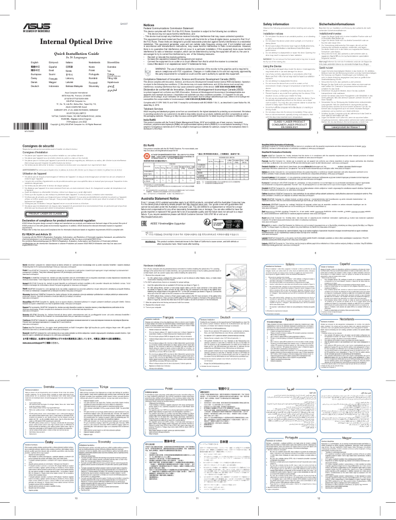 Page 1 de la notice Manuel utilisateur Asus DRW-24F1MT