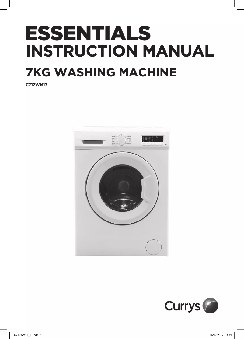 Page n°1 - Manuel utilisateur Currys Essentials C712WM17