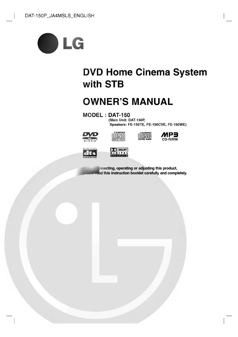 Image de la première page du manuel de l'appareil DAT-150P