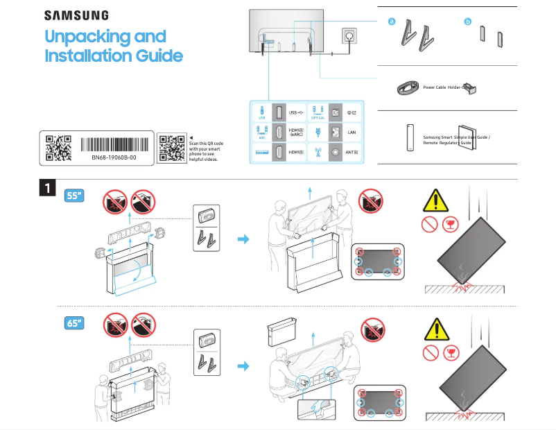 Page 1 de la notice Manuel utilisateur Samsung QN77S85D