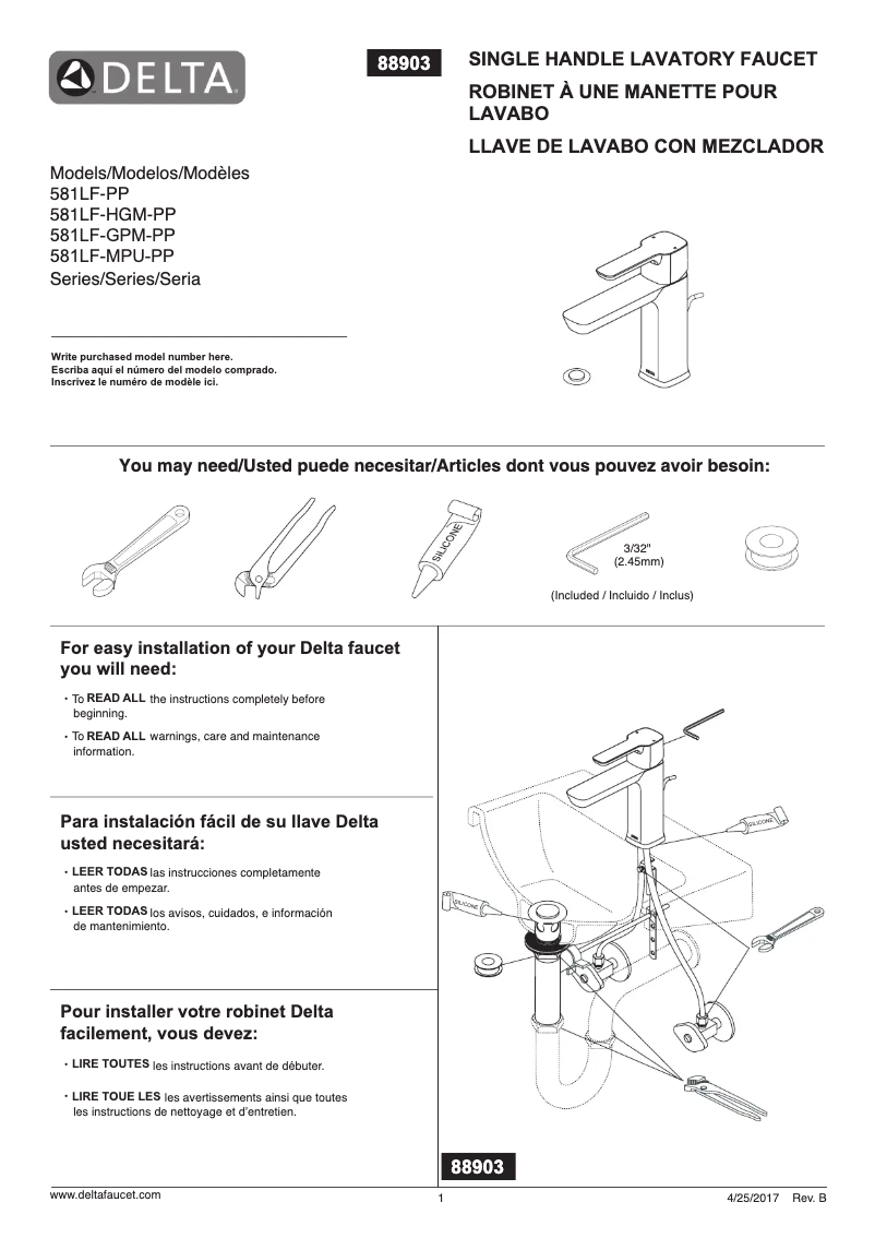 Imagen de la primera página del manual del dispositivo 581LF-GPM-PP