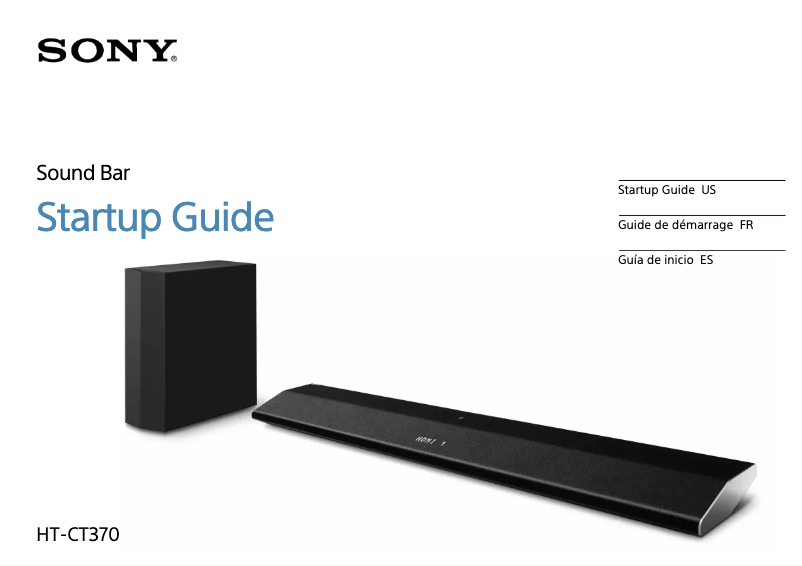 Page 1 de la notice Guide d'installation Sony HT-CT370
