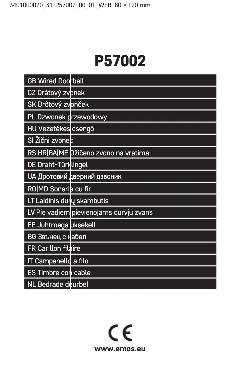 Image de la première page du manuel de l'appareil P57002