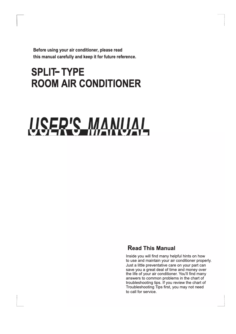 Image de la première page du manuel de l'appareil AC25MS