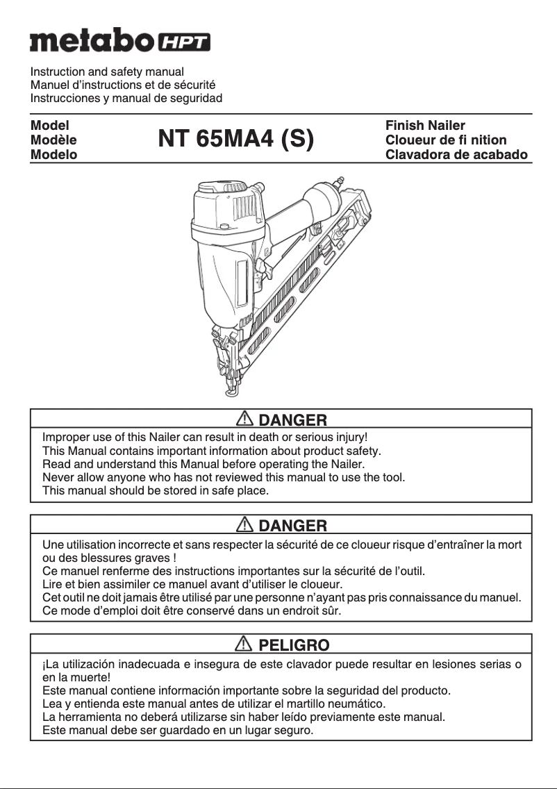 Image de la première page du manuel de l'appareil NT65MA4(S)