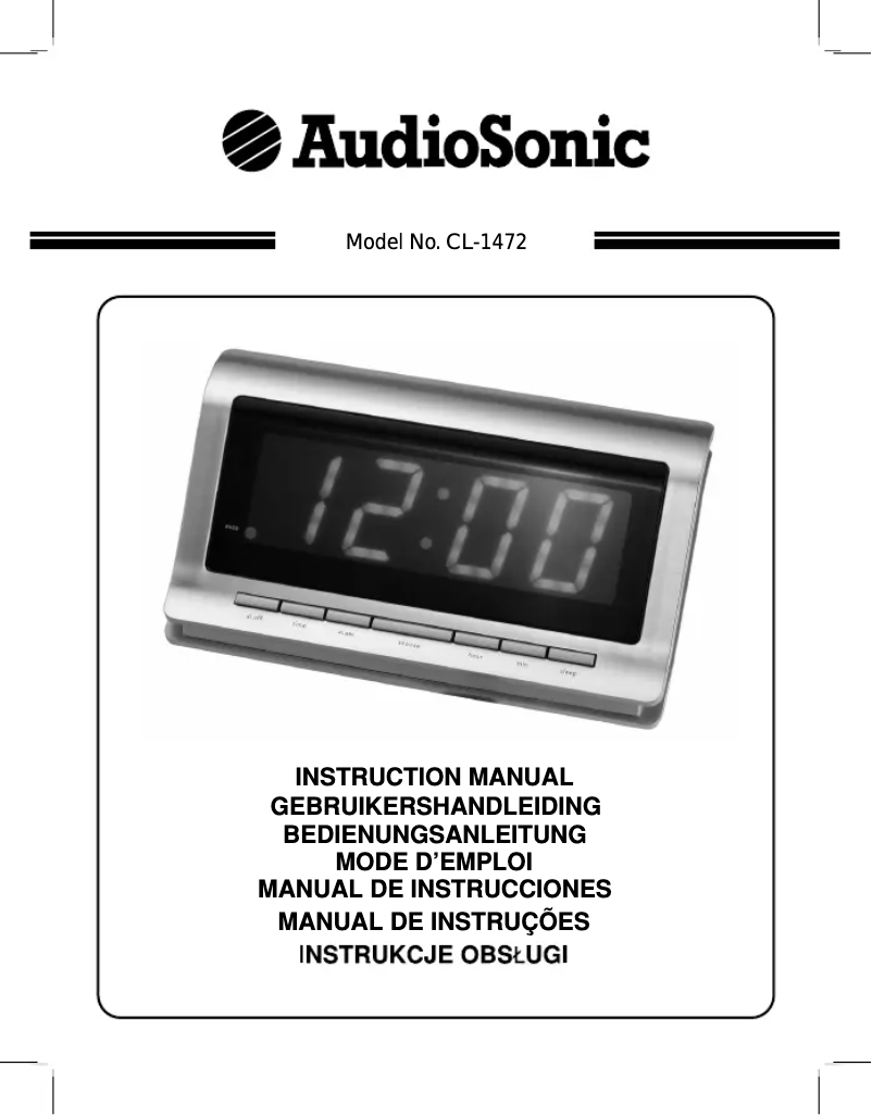 Page 1 de la notice Manuel utilisateur AudioSonic CL-1472