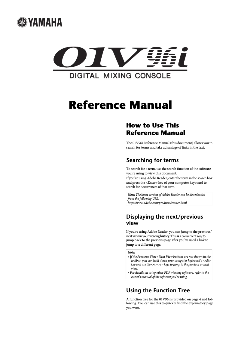 Page n°1 - Manuel utilisateur Yamaha 01V96I