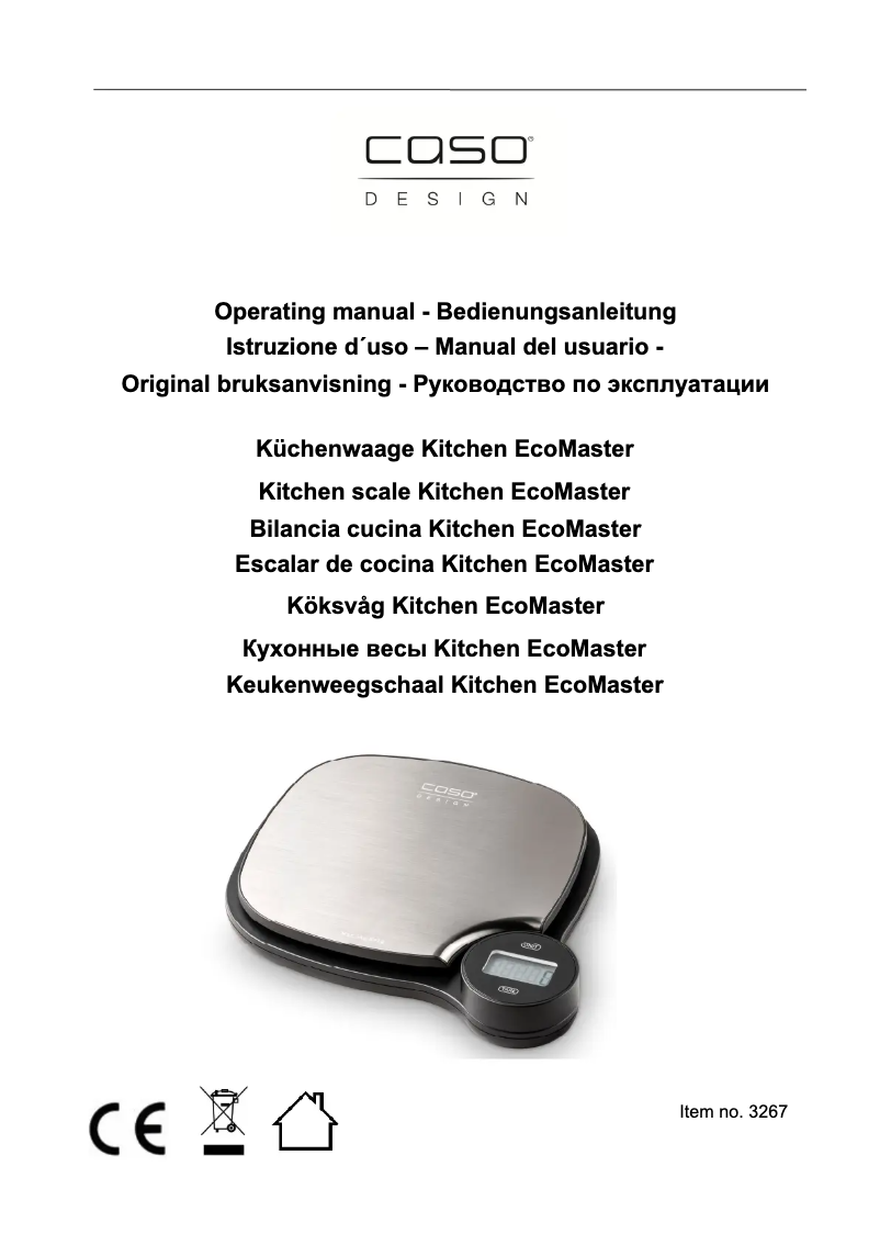 Image de la première page du manuel de l'appareil EcoMaster 3267