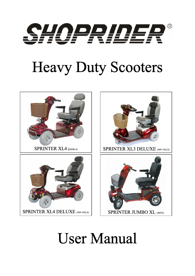 Image de la première page du manuel de l'appareil Sprinter XL3 Deluxe