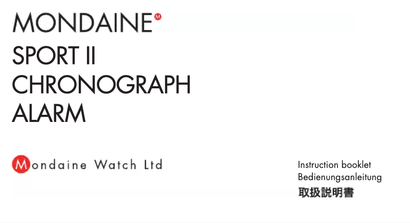 Page n°1 - Manuel utilisateur Mondaine Chronograph Sport GGM.D037