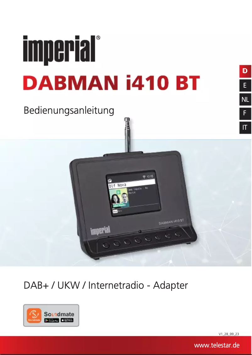 Image de la première page du manuel de l'appareil DABMAN i410 BT