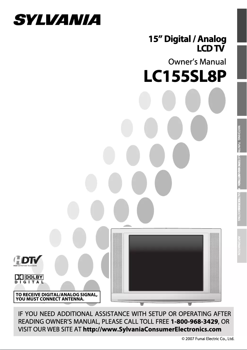 Page 1 de la notice Manuel utilisateur Sylvania LC155SL8P