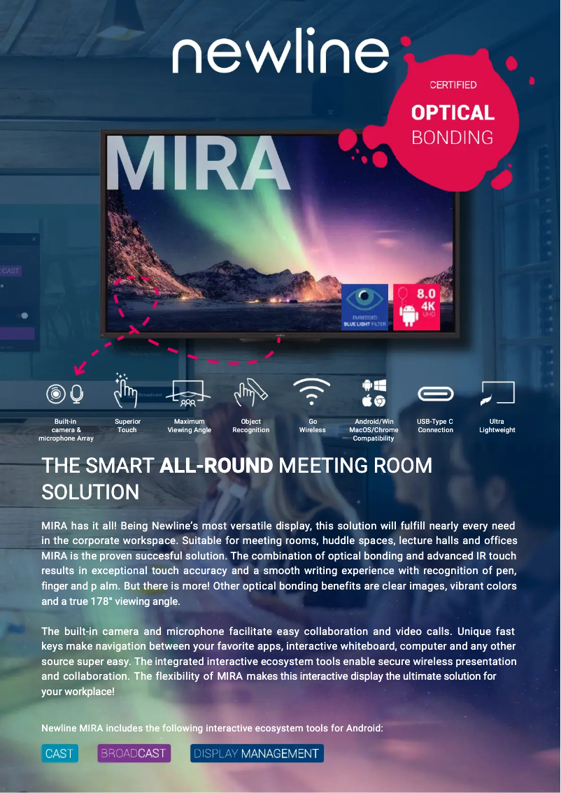 Page 1 de la notice Manuel utilisateur Newline TT-8620HO