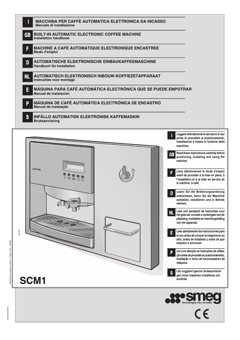 Page 1 de la notice Manuel utilisateur Smeg SCM1-1