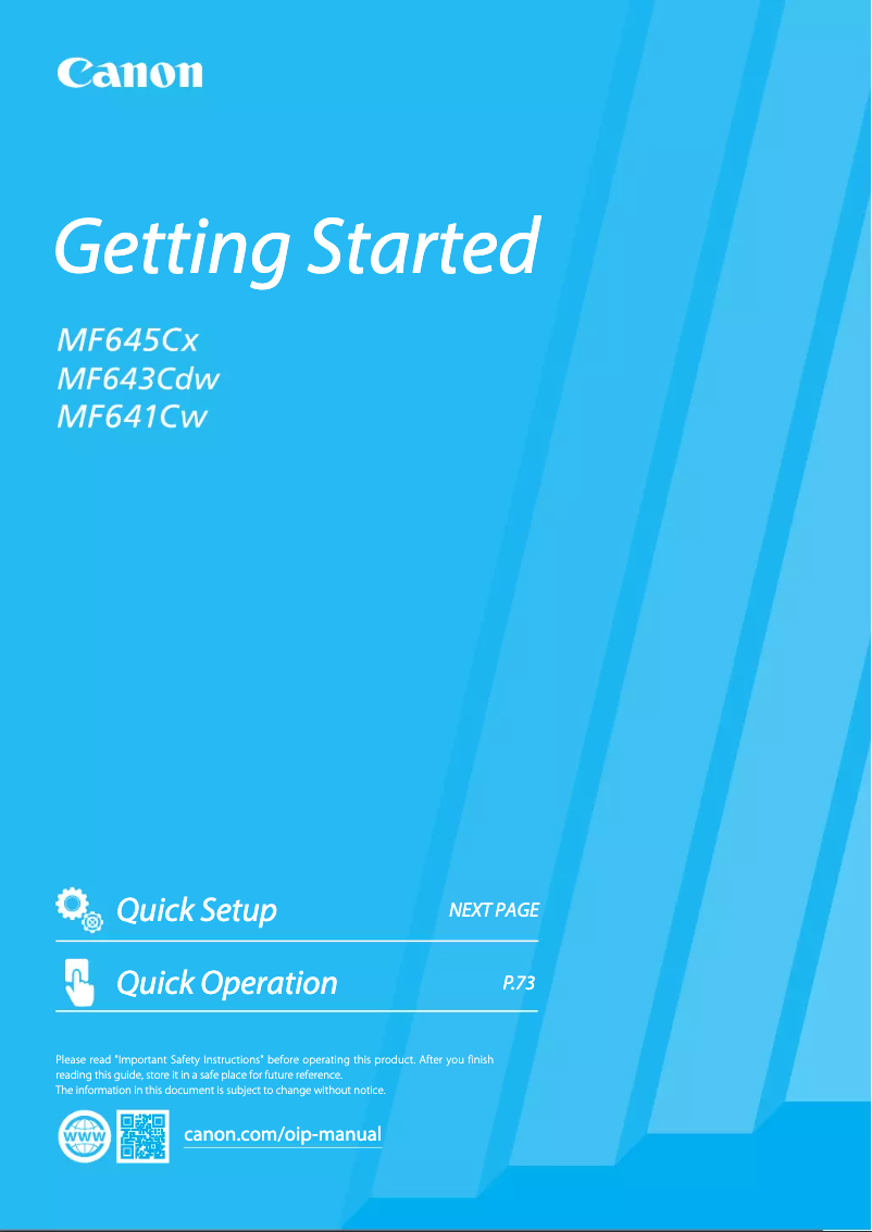 Page 1 de la notice Manuel utilisateur Canon I-Sensys MF641Cw