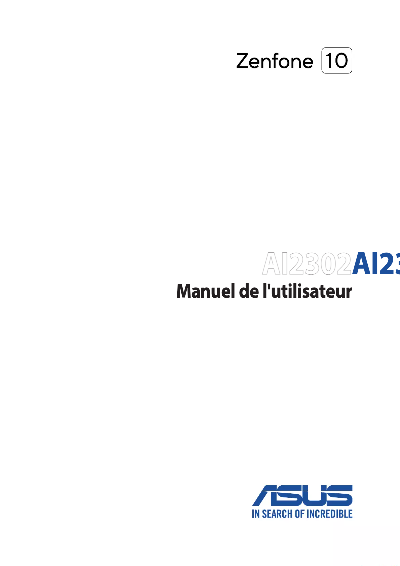 Page 1 de la notice Manuel utilisateur Asus Zenfone 10