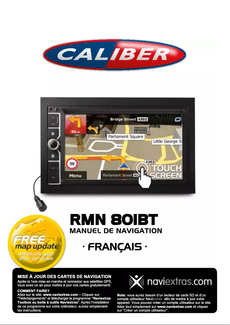 Page 1 de la notice Manuel utilisateur Caliber RMN 801BT