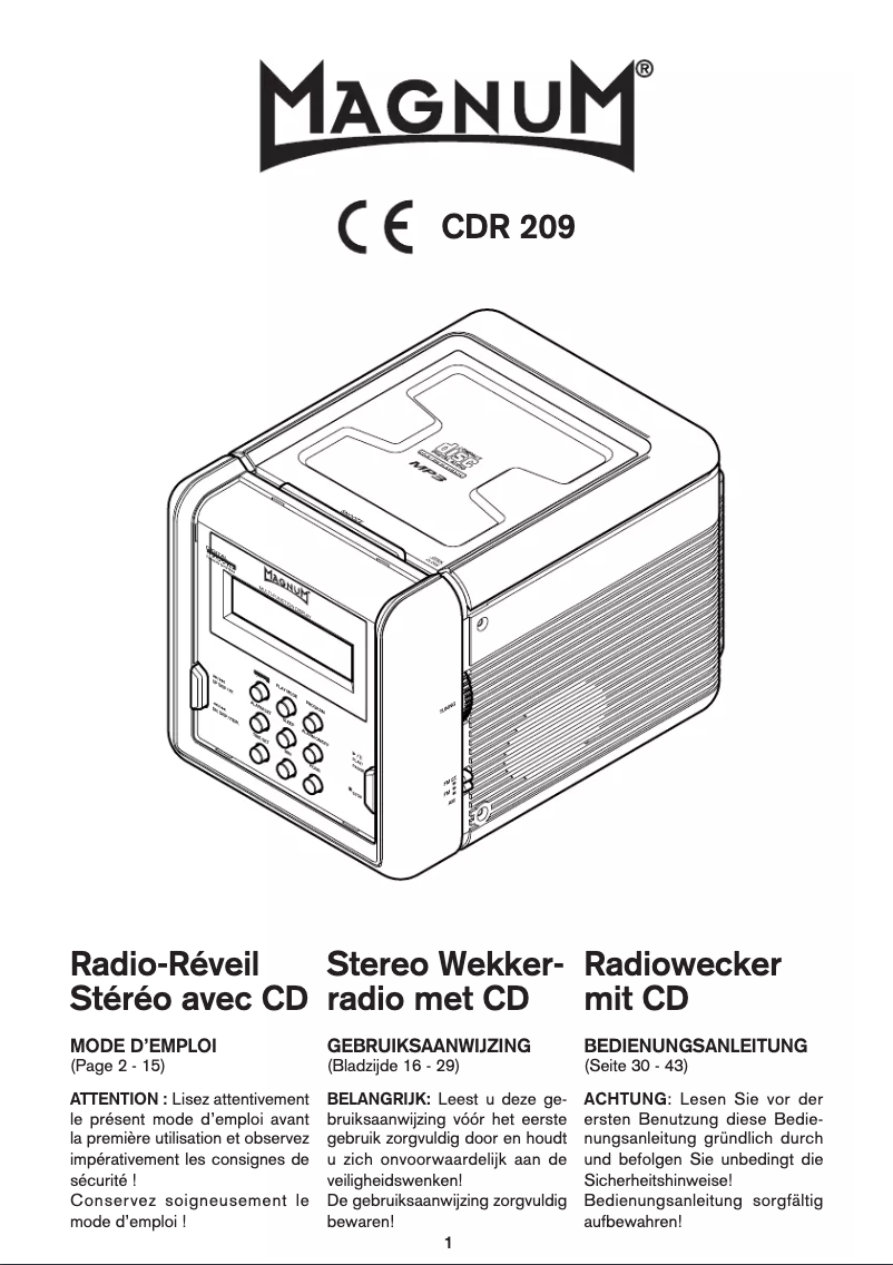 Page n°1 - Manuel utilisateur Magnum CDR 209