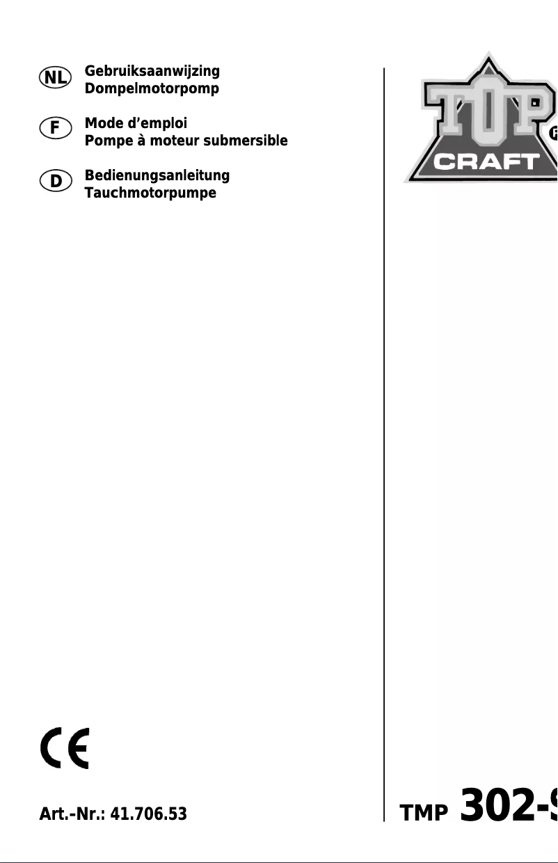 Page 1 de la notice Manuel utilisateur Topcraft TMP 302-S